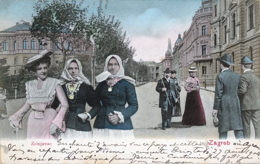 Razglednica Zagreb 1904. godine. Zrinjevac